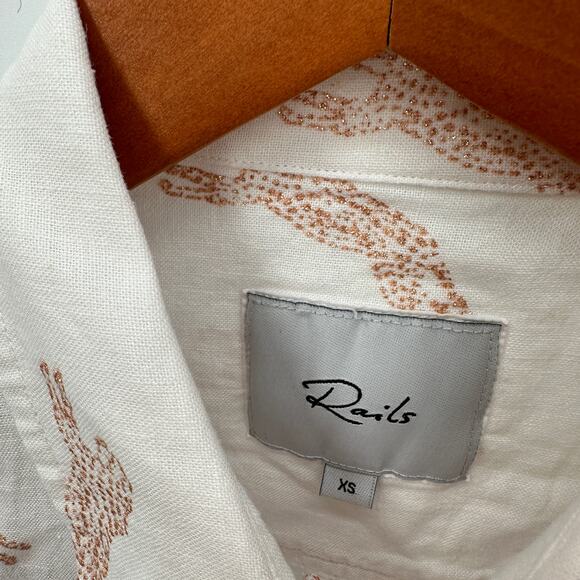 RAILS Charli Golden Cheetah Linen Blend Button Down // XS - Picture 9 of 13